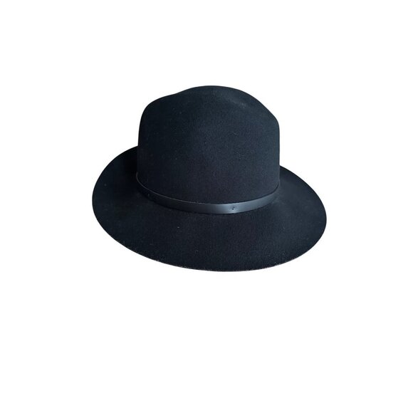 Rag & Bone Black Floppy Wool Fedora Hat Size 30/ L Stylish Chic - Picture 12 of 14